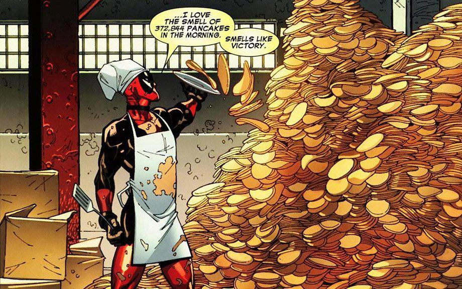 Deadpool making pancakes